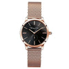 Glam Spirit watch with rose gold mesh band and black dial; Thomas Sabo.
