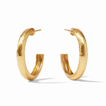 Gold Havana Hoop earrings with hammered texture
