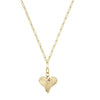 Gold heart pendant necklace with paperclip chain
