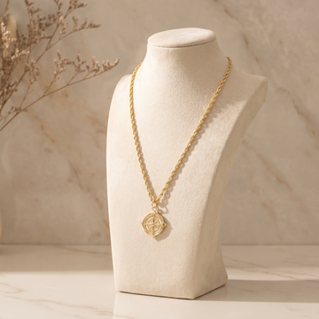 Compass Rope Chain Pendant Necklace