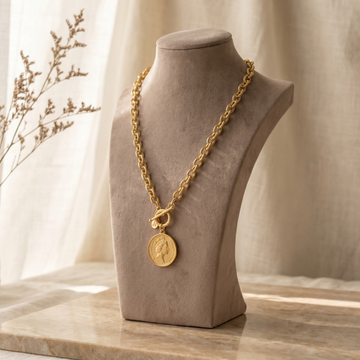 Queen Elizabeth Coin on Gold Chain Necklace