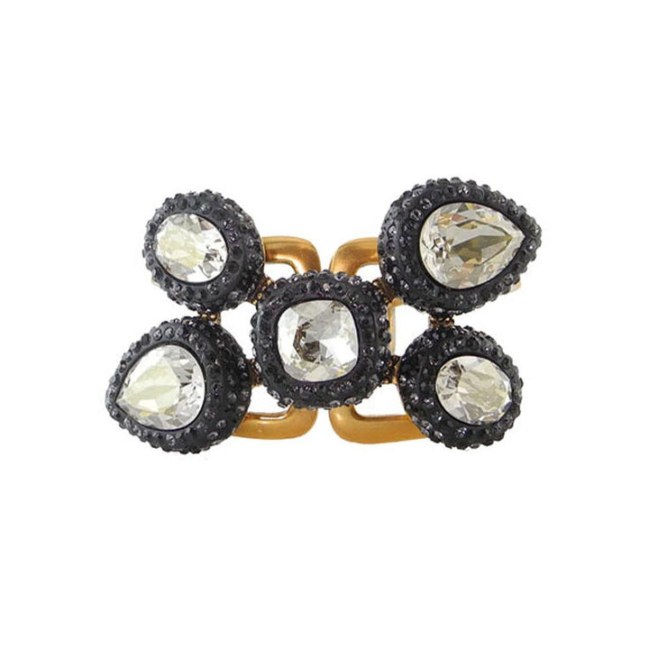 Oscar De La Renta Black Crystal Cuff-Oscar De La Renta-Swag Designer Jewelry