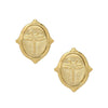 Gold Oval Dragonfly Studs: Elegant dragonfly design, textured gold finish.
