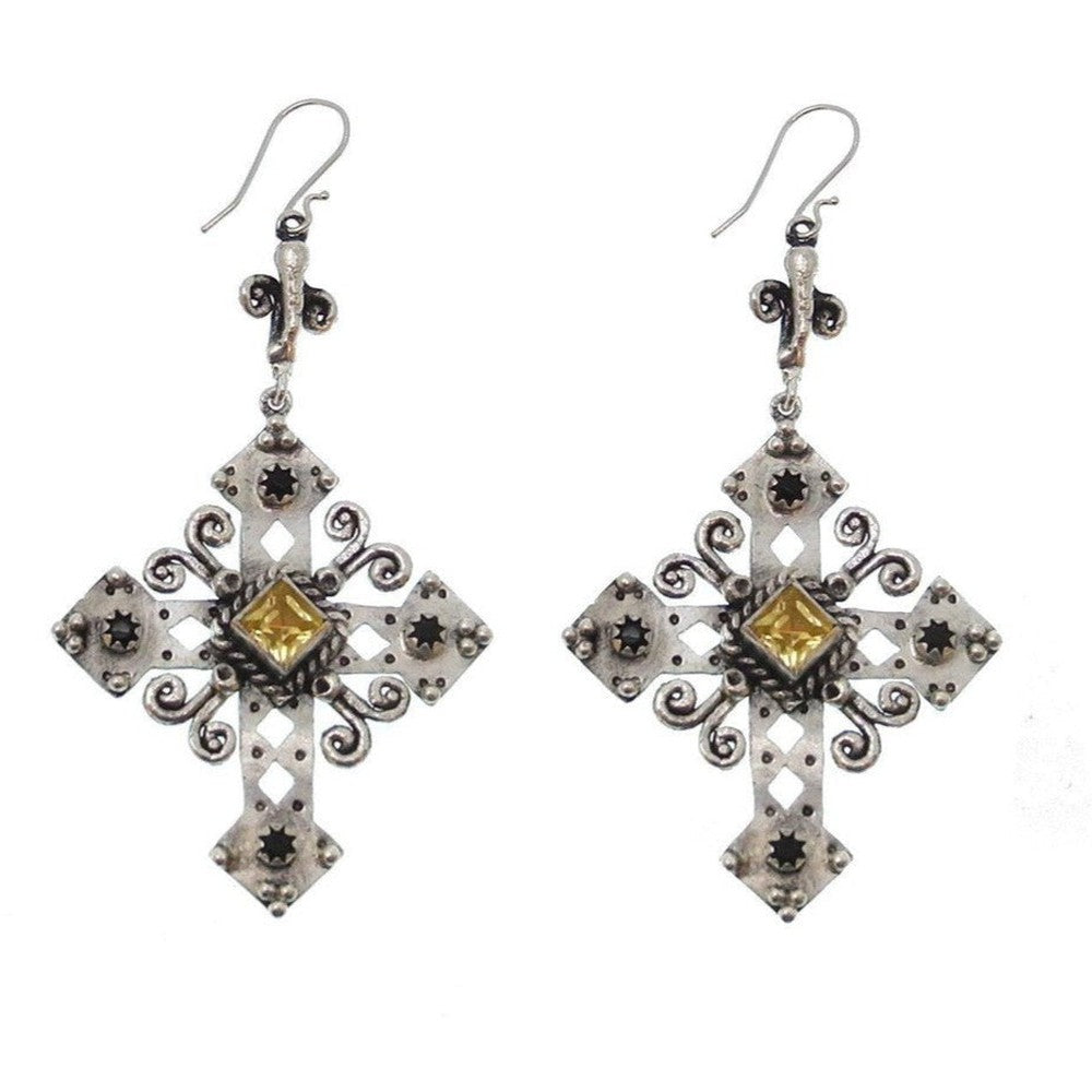 Paloma Cross Earrings-Virgins Saints and Angels-Swag Designer Jewelry