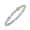 Pave Bar Bangle Bracelet with sparkling diamonds, gold accents, and a twisted silver band.
