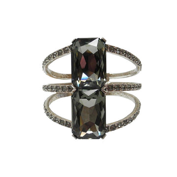 Rhodium and Crystal Cuff-Oscar De La Renta-Swag Designer Jewelry