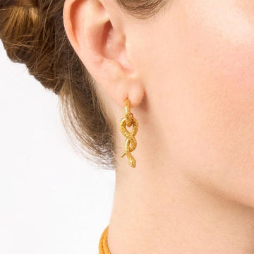Snake Hoop & Charm Earring-Julie Vos-Swag Designer Jewelry