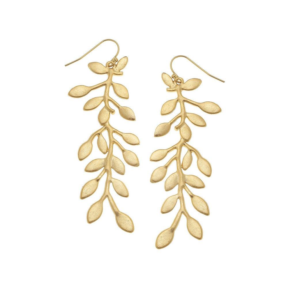 Vine Earrings Gold-Susan Shaw-Swag Designer Jewelry