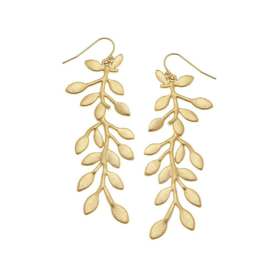 Vine Earrings Gold-Susan Shaw-Swag Designer Jewelry