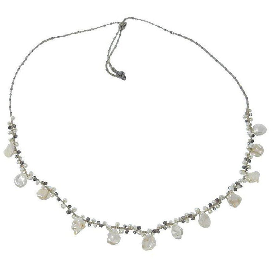 White Coin Pearl Necklace-Danielle Welmond-Swag Designer Jewelry