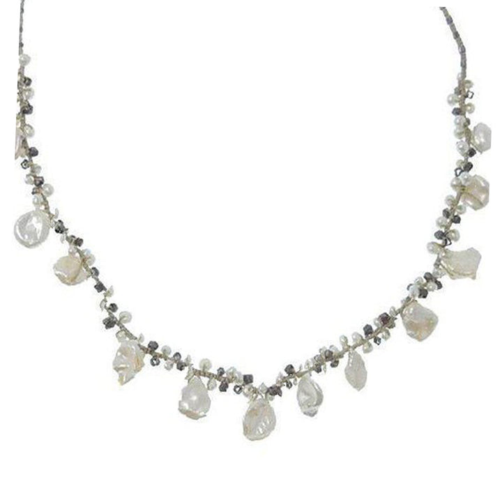White Coin Pearl Necklace-Danielle Welmond-Swag Designer Jewelry