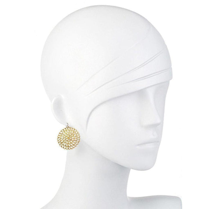 Round Filigree Earrings Silver-Susan Shaw-Swag Designer Jewelry