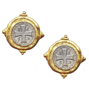 Saint Benedict Coin Post Earrings